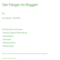 'Der Fänger im Roggen'