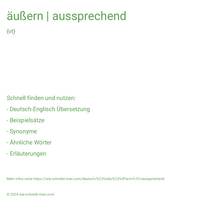 äußern | aussprechend