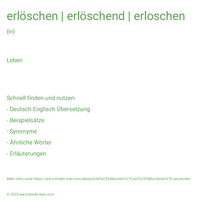 erlöschen | erlöschend | erloschen