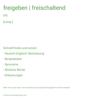 freigeben | freischaltend