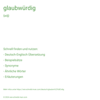 glaubwürdig