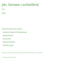 jdn. bimsen | schleifend