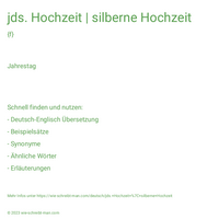 jds. Hochzeit | silberne Hochzeit