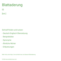 Blattaderung