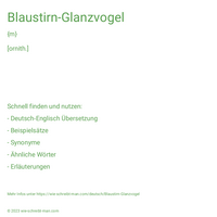 Blaustirn-Glanzvogel