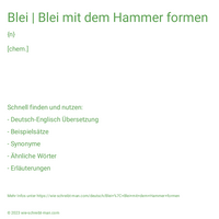 Blei | Blei mit dem Hammer formen