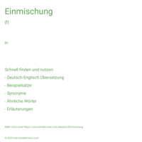 Einmischung