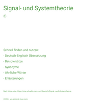 Signal- und Systemtheorie