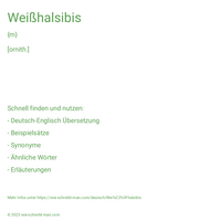 Weißhalsibis