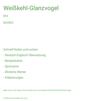 Weißkehl-Glanzvogel