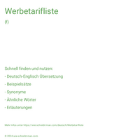 Werbetarifliste