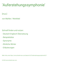 'Auferstehungssymphonie'