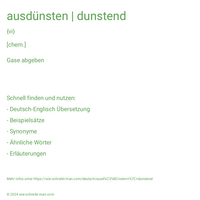 ausdünsten | dunstend