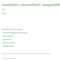 aussteifen | aussteifend | ausgesteift