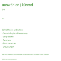 auswählen | kürend