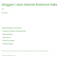 bloggen | eine Internet-Kolumne habend