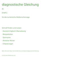 diagnostische Gleichung