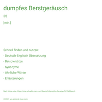 dumpfes Berstgeräusch