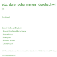 etw. durchschwimmen | durchschwimmend | durchgeschwommen