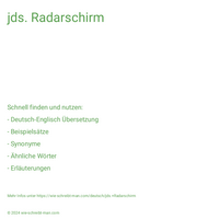 jds. Radarschirm