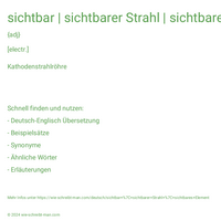 sichtbar | sichtbarer Strahl | sichtbares Element