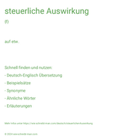 steuerliche Auswirkung