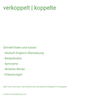 verkoppelt | koppelte