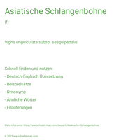 Asiatische Schlangenbohne