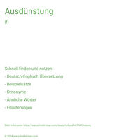 Ausdünstung