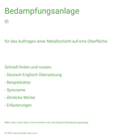 Bedampfungsanlage