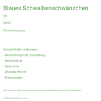 Blaues Schwalbenschwänzchen