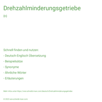 Drehzahlminderungsgetriebe