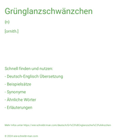 Grünglanzschwänzchen