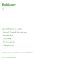 Rohfaser