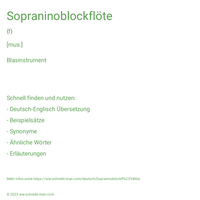 Sopraninoblockflöte