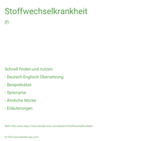 Stoffwechselkrankheit