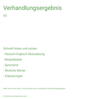 Verhandlungsergebnis