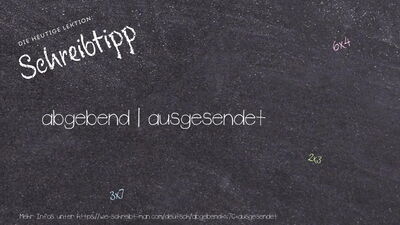 Schreibtipp abgebend | ausgesendet