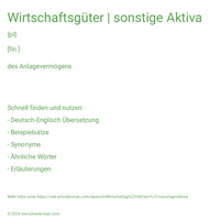 Wirtschaftsgüter | sonstige Aktiva