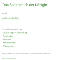 'Das Spitzentuch der Königin'