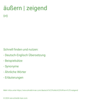 äußern | zeigend