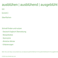 ausblühen | ausblühend | ausgeblüht