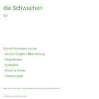 die Schwachen