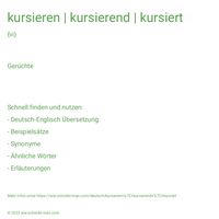 kursieren | kursierend | kursiert