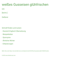 weißes Gusseisen glühfrischen