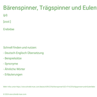 Bärenspinner, Trägspinner und Eulenfalter