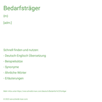 Bedarfsträger