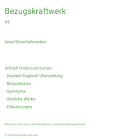 Bezugskraftwerk