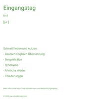 Eingangstag