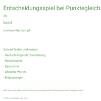 Entscheidungsspiel bei Punktegleichstand